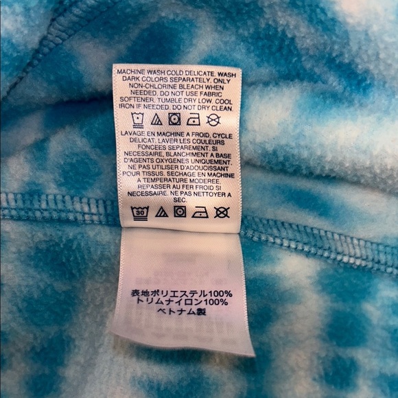 Lands' End Blue Puffer Jacket with Stand-Up Collar and Quarter-Zip Closure - Picture 8 of 9